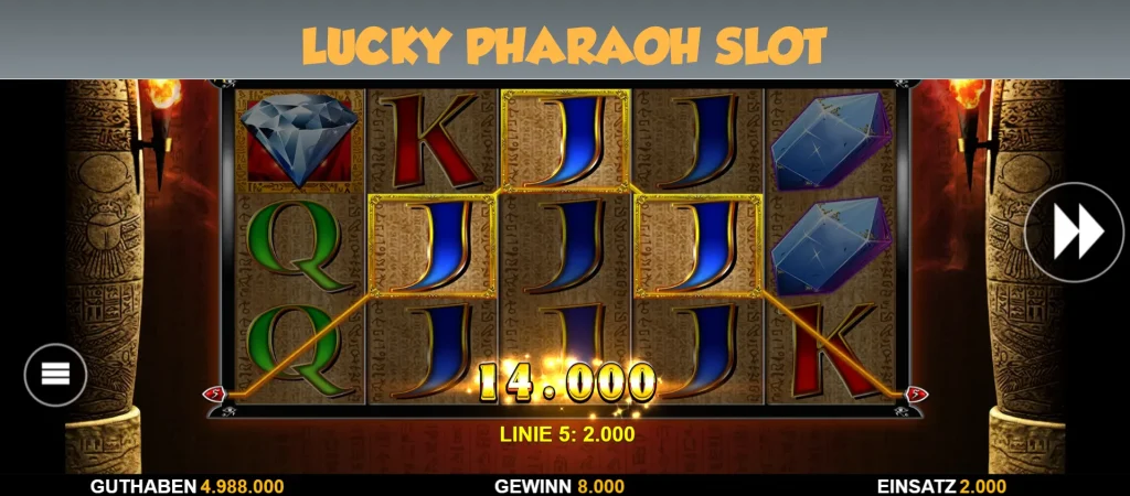 Lucky Pharaoh Slot – Spielfeld und Walzen im Überblick